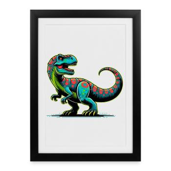 Dinosaure - Affiche encadrée (27 × 37 cm) - noir - Devant