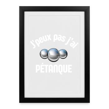 pétanque, bowler, petanque fan - Framed poster (27 × 37 cm) - black - Front