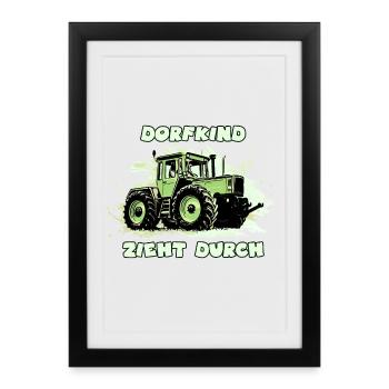 Village child pulls through - Framed poster (27 × 37 cm) - black - Front