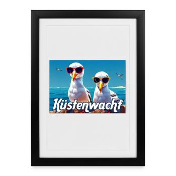 Coast Guard Seagulls - Framed poster (27 × 37 cm) - black - Front