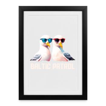 Baltic Patrol Seagulls - Framed poster (27 × 37 cm) - black - Front