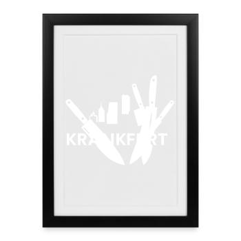 Francfort = Krankfurt - Affiche encadrée (27 × 37 cm) - noir - Devant