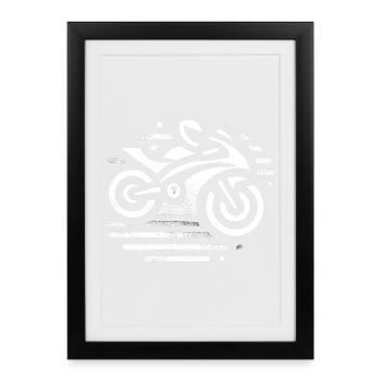motorcycle - Affiche encadrée (27 × 37 cm) - noir - Devant