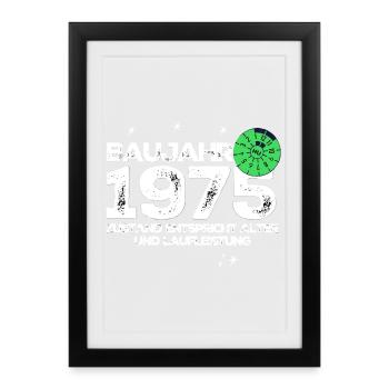 Année de construction 1975 - Affiche encadrée (27 × 37 cm) - noir - Devant