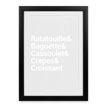 Culinary Word Art Typography Design - Framed poster (27 × 37 cm) - black - Front
