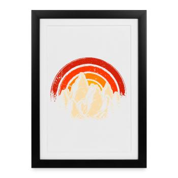 Montagnes - Affiche encadrée (27 × 37 cm) - noir - Devant