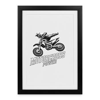 Motorcross - Framed poster (27 × 37 cm) - black - Front