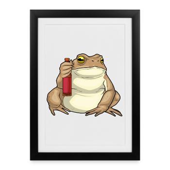 Frog Bottle of Beer - Framed poster (27 × 37 cm) - black - Front