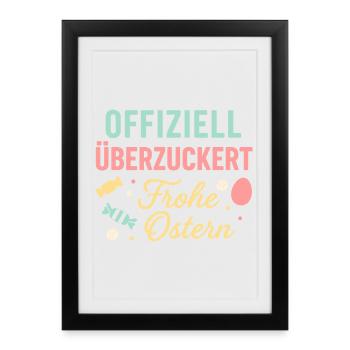 Officially sugar-coated Happy Easter - Framed poster (27 × 37 cm) - black - Front