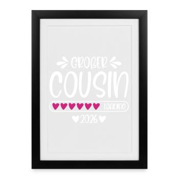 Großer Cousin 2026 - Gerahmtes Poster (27 × 37 cm) - Schwarz - Vorne