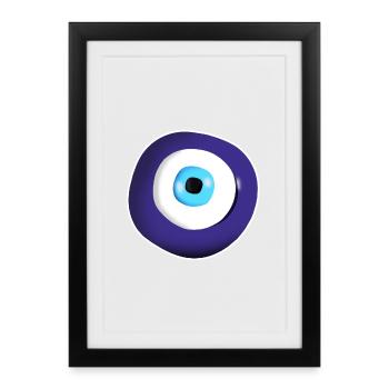 Symbole du mauvais œil - Affiche encadrée (27 × 37 cm) - noir - Devant