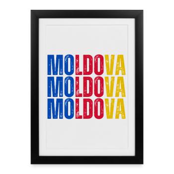 Moldovan flag, Moldovan pride - Framed poster (27 × 37 cm) - black - Front
