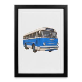 Old blue bus - Framed poster (27 × 37 cm) - black - Front