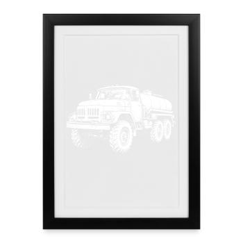 Colosse rétro robuste - Affiche encadrée (27 × 37 cm) - noir - Devant