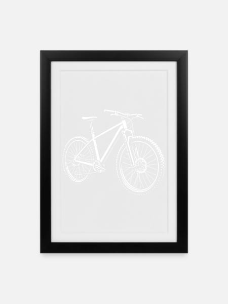 Uphill with pedal power - Framed poster (27 × 37 cm) - black