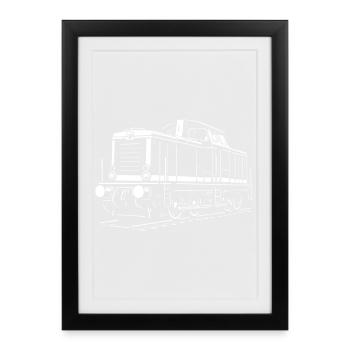 V 100 Diesel Locomotive – Reichsbahn Classic - Framed poster (27 × 37 cm) - black - Front