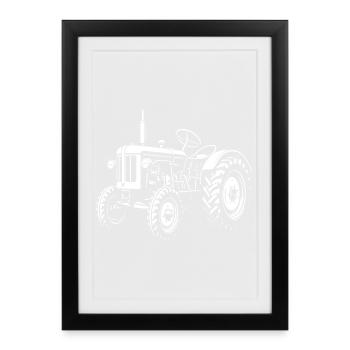 Tracteur d’époque R16 – Kraft de Hanovre - Affiche encadrée (27 × 37 cm) - noir - Devant