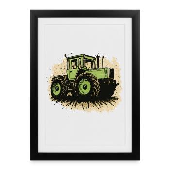 Tracteur - Affiche encadrée (27 × 37 cm) - noir - Devant