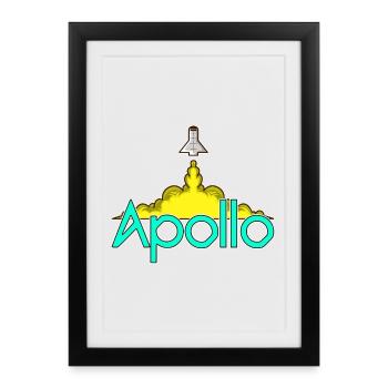 Apollo – rocket launch into space - Framed poster (27 × 37 cm) - black - Front