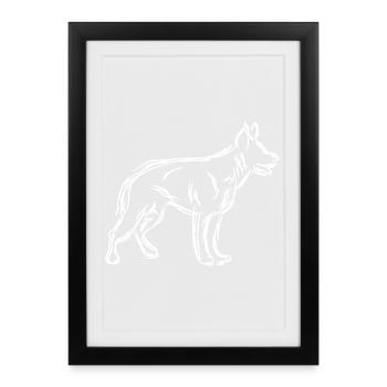Chien de berger - Affiche encadrée (27 × 37 cm) - noir - Devant