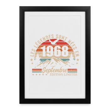 légendaire depuis septembre 1968 | septembre 1968 - Affiche encadrée (27 × 37 cm) - noir - Devant