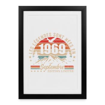 legendary since September 1969 | September 1969 - Framed poster (27 × 37 cm) - black - Front