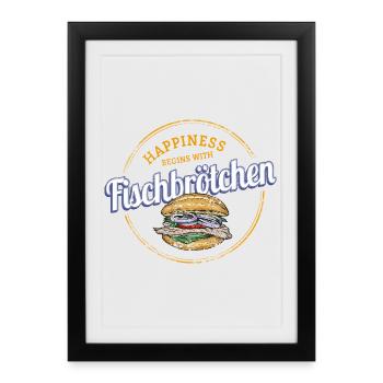 Fish sandwiches with herring or herring - Framed poster (27 × 37 cm) - black - Front