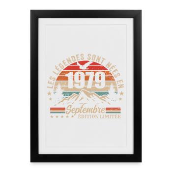 légendaire depuis septembre 1979 | septembre 1979 - Affiche encadrée (27 × 37 cm) - noir - Devant