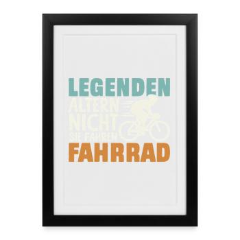 cycliste vélo de course vélo cycliste anniversaire - Affiche encadrée (27 × 37 cm) - noir - Devant