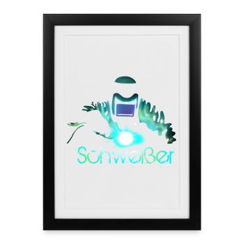 soudeur - Affiche encadrée (27 × 37 cm) - noir - Devant