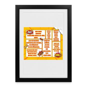 Comic-style sayings for encouragers - Framed poster (27 × 37 cm) - black - Front