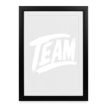Team lettering - Framed poster (27 × 37 cm) - black - Front