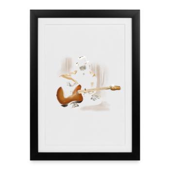 guitariste - Affiche encadrée (27 × 37 cm) - noir - Devant