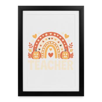 Autumnal Teacher Rainbow - Framed poster (27 × 37 cm) - black - Front