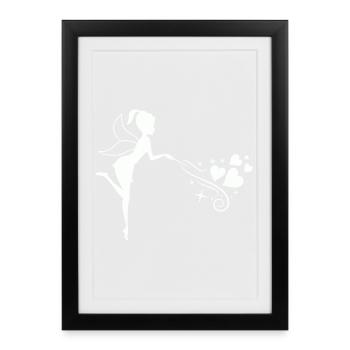 Fée de conte de fées avec magie du cœur - Affiche encadrée (27 × 37 cm) - noir - Devant
