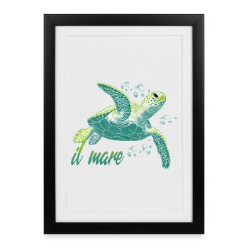 Il mare - Sea Turtle Ocean - Framed poster (27 × 37 cm) - black - Front