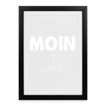 Voilier Moin - Affiche encadrée (27 × 37 cm) - noir - Devant