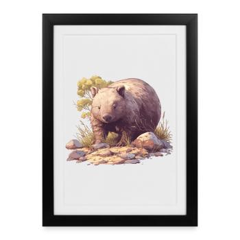 Wombats Wombat - Framed poster (27 × 37 cm) - black - Front