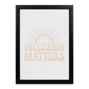 Inclusion counts Sun design with flower - Framed poster (27 × 37 cm) - black - Front