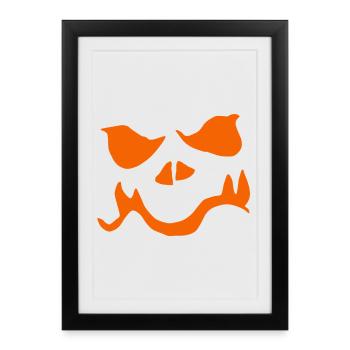 Minimalist Pumpkin Face Halloween - Framed poster (27 × 37 cm) - black - Front