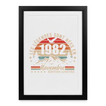 Awesome since November 1982 | November 1982 - Framed poster (27 × 37 cm) - black - Front