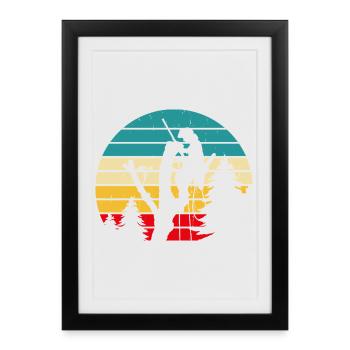 Cadeau drôle de menuisier - Affiche encadrée (27 × 37 cm) - noir - Devant
