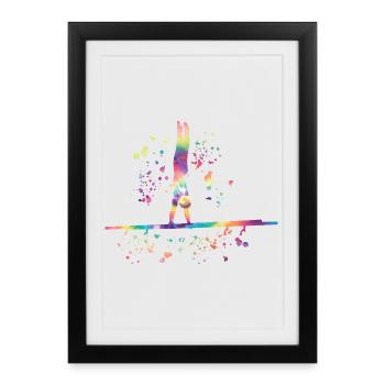Gymnastics Parallel Bars Artistic Gymnastics - Framed poster (27 × 37 cm) - black - Front