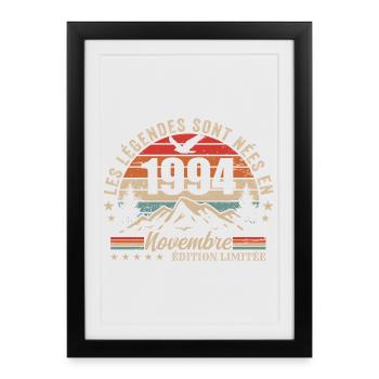 génial depuis novembre 1994 | novembre 1994 - Affiche encadrée (27 × 37 cm) - noir - Devant