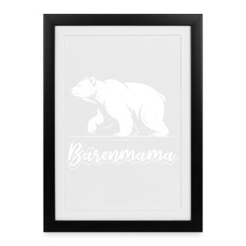 Future maman MAMAN OURS Bientôt maman Drôle - Affiche encadrée (27 × 37 cm) - noir - Devant