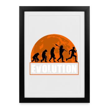 Running Man Evolution Funny Runner Tee Marathon - Affiche encadrée (27 × 37 cm) - noir - Devant