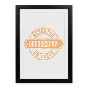 Meilleur arrière-grand-père dialecte suisse - Affiche encadrée (27 × 37 cm) - noir - Devant