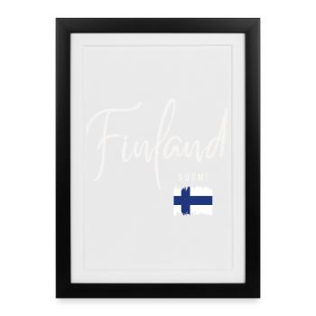 Fabriqué en Finlande, racines finlandaises - Affiche encadrée (27 × 37 cm) - noir - Devant