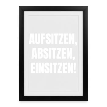 Montez, descendez, installez-vous. - Affiche encadrée (27 × 37 cm) - noir - Devant