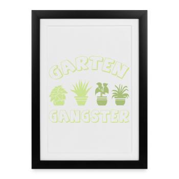 Jardinier jardinier Plantes horticoles en train de les jardiner - Affiche encadrée (27 × 37 cm) - noir - Devant